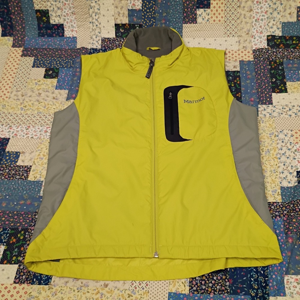 Marmot Activewear Vest Size Womens Medium Yellow Lightweight Reactor Fleece